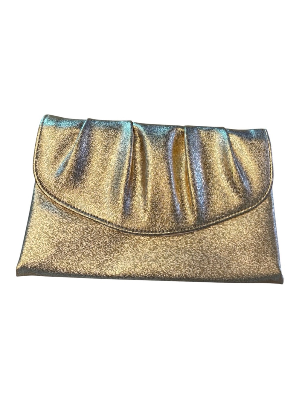 Vintage Avon Metallic Gold Pleated Clutch